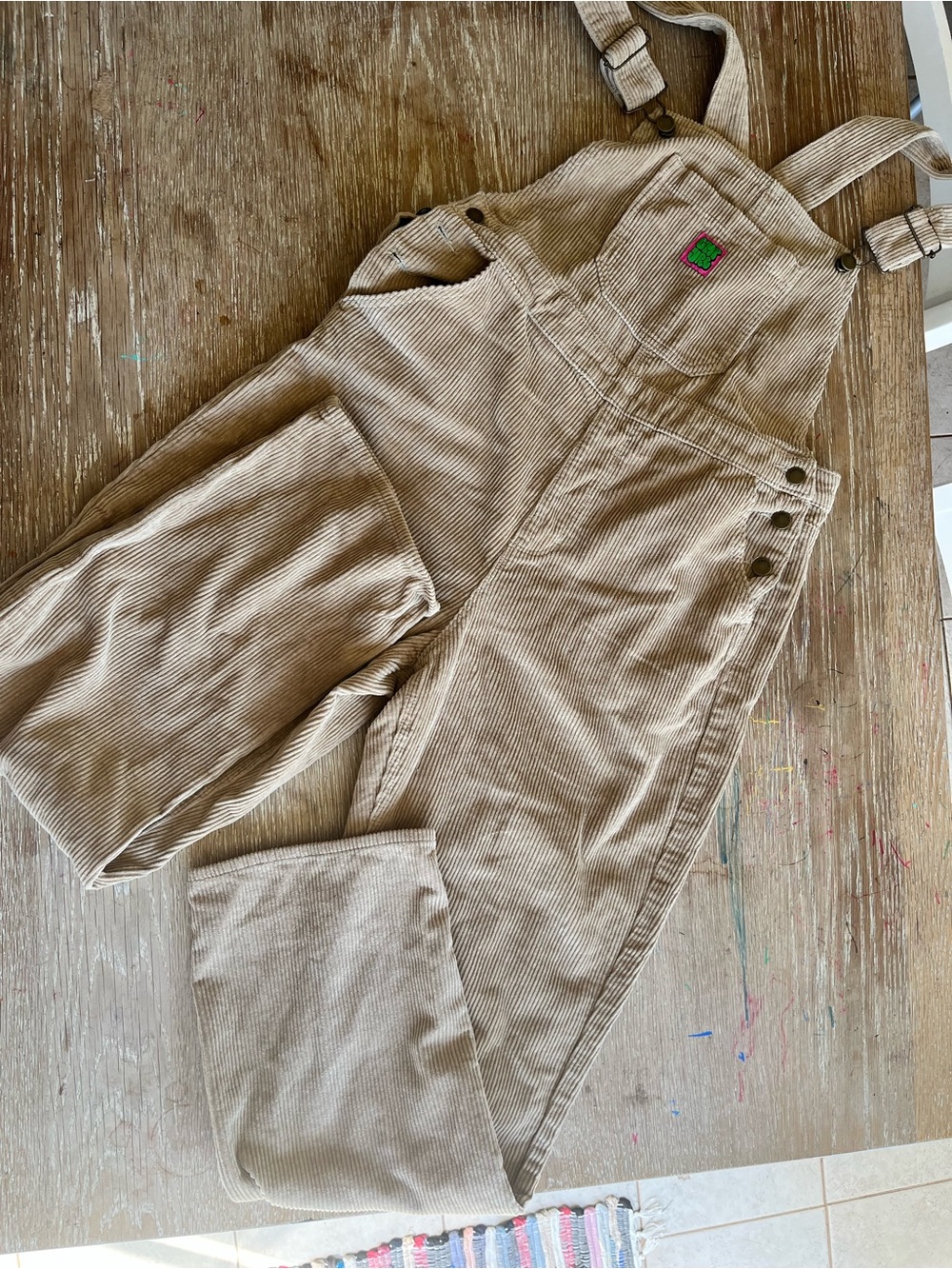 Beige Corduroy Overalls Empyre